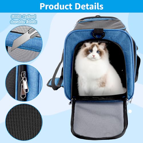 Transportbox Katze, Katzentransportbox 45cm*30cm*30CM, Katzen Transportboxen Hunde Transporttasche, Atmungsaktive Katzentasche mit Mesh-Fenster für Katzen Kleiner Hund Welpe – Bild 4