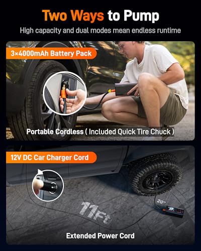 WOLFBOX 150PSI Heavy Duty Tire Inflator Portable Air