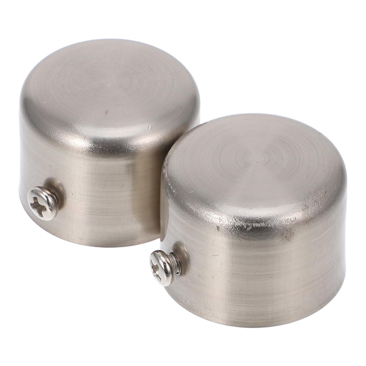 NOLITOY 2 PCS Silver Curtain Pole Finials Alloy Curtain Rod Ends Decorative Heads for Drapery Window Poles Suitable for Home and Hotel Use