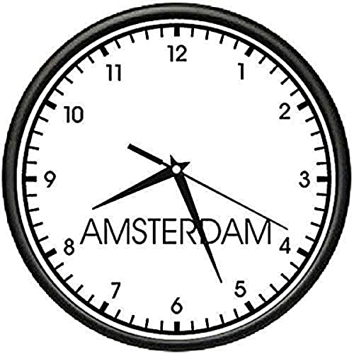 SignMission Amsterdam TIME Wall Clock World time Zone Clock Office Business
