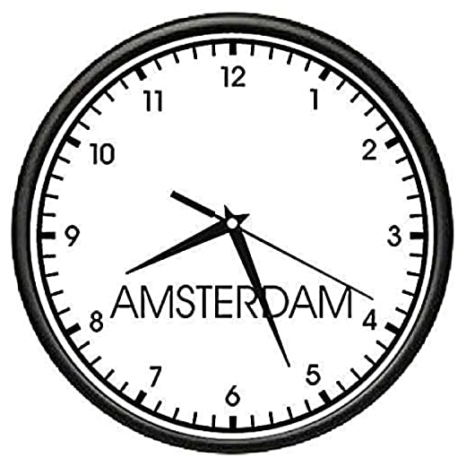 SignMission Amsterdam TIME Wall Clock World time Zone Clock Office Business