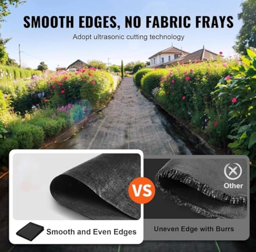 Image of Premium Heavy Duty Weed mat 110 GSM (1 Meters * 50 Meters) Weed Control mat Barrier Landscape Fabric, High Water Permeability, UV Resistant, Black Blocks Sunlight Smooth Edges