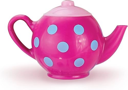 Miniatura 4 de Sophia's Juego de té de lunares de 17 piezas con tetera y tazas más cuatro pasteles detallados Petit Four para muñecas de 18 pulgadas, rosaazul