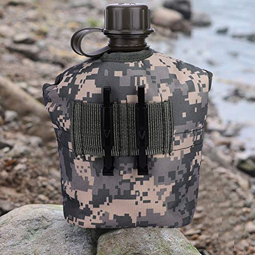 Outdoor Canteen,Aluminum Camouflage Bag Water Bottle With Quart Cup For Hiking Camping #TOP6