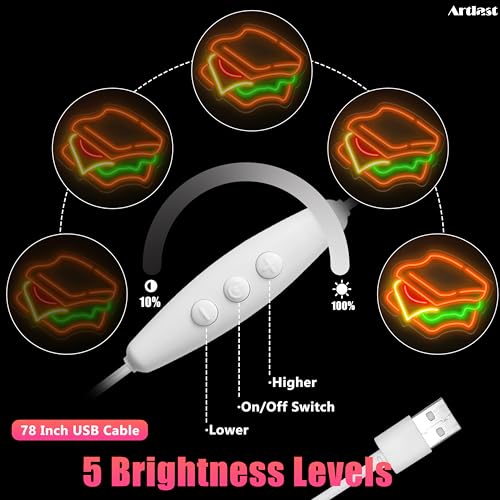 Image of Sandwich Neon Sign LED Sandwich Sign for Wall Decor Dimmable Neon Light for Fast Food Shop Decoration Wall Hanging Food Sign for Home Kitchen Restaurant Party Gift for Boys Girls