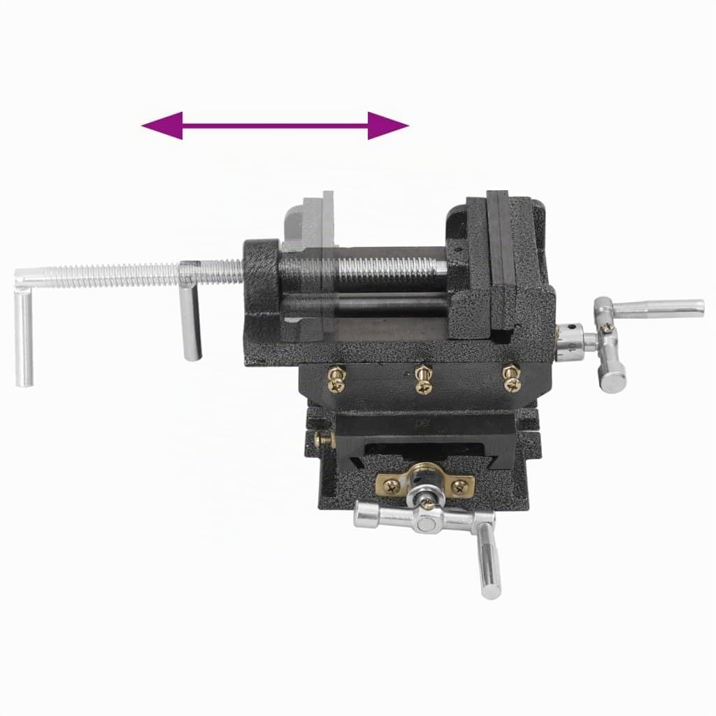 vidaXL Pinze Manuali con Slitta Trasversale per Trapano a Colonna 78 mm Morsa