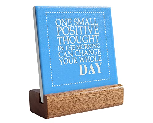 Office Christmas Gifts, Best Office Decor for Women - Encouragement Cheer Up Motivational Desk Decorations - Gifts for Women Friend Coworker Employee - One Small Positive Thought in the Morning