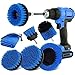 8Pcs Drill Brush Cuisine Salle De Bain De Salle De Bain Carter De Voitures Détaillant Les Outils De Nettoyage Ensemble avec Une Longue Attachement, Bleu