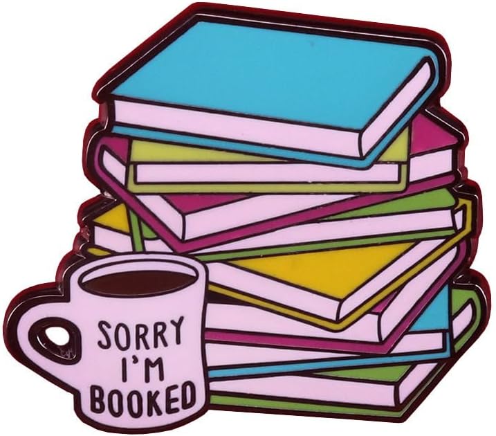 Sorry I'm Booked Enamel Pin Cute Backpack Brooch Of Reading Book, Bookworm And Student Gift