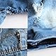 Abrlo Jeans für Hunde und Katzen, gestreift, Blau und Rot, Kleidung mit Kapuze, Mantel für kleine oder mittelgroße Hunde und Katzen