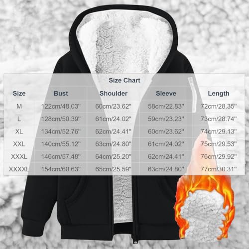 Men's Fleece Jacket Hoodie Sherpa Lined Zip Up Winter Warm Thick Coat - image 4