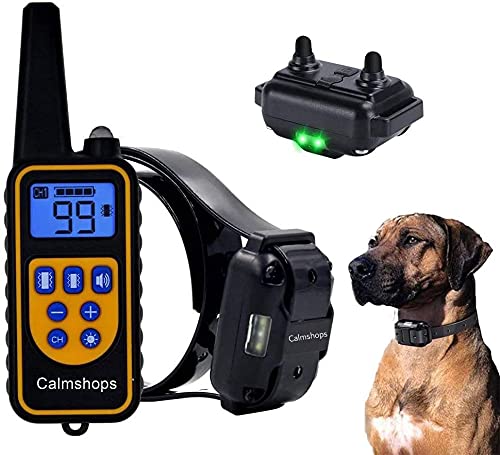Calmshops Dog Training Collar with Wireless Remote, Waterproof Home Dog Training Device Vibrating Dog Collar with Remote Control Vibration/Beep Mode Dog Barking Collar/500 Yards Range (1 Dog) Calmshops Dog Training Collar with Wireless Remote, Waterproof Home Dog Training Device Vibrating Dog Collar with Remote Control Vibration/Beep Mode Dog Barking Collar/500 Yards Range (1 Dog)