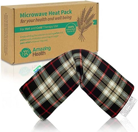 Heat Pack Cotton Tartan Microwave Wheat Bag 46cm long (Lavender, Turquoise)