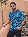 Qoekrfu Pirate Golf Shirts for Men Green Golf Pirate Fashion Print Dry Fit Crazy Golf Shirts(Pirate Blue-M)