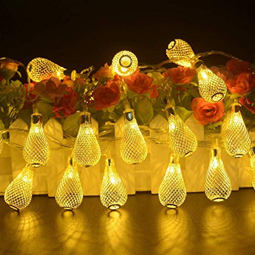 Image of Xenith 14 LEDs Drop Shaped LED String Lights for Indoor & Outdoor Decoration Decorative Fairy Lights Curtain for Patio Gardens Bedroom Dorm Room Wedding Navratri (Warm White, 3.5 Meter)
