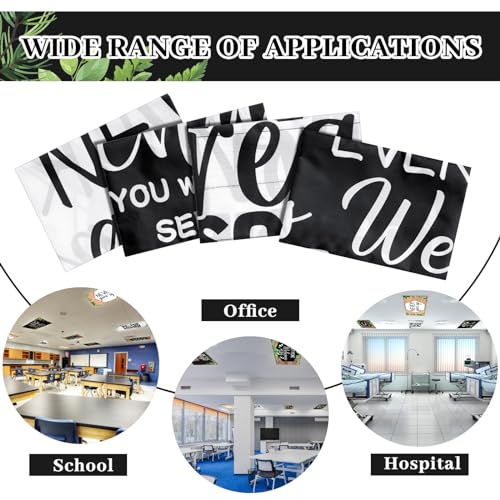 Image of ROCEEI Pack of 4 Fluorescent Light Covers for Ceiling Lights, 4 x 2 Ft, Magnetic Light Covers for Classroom Office Home School Ceiling Decor(Farmhouse)