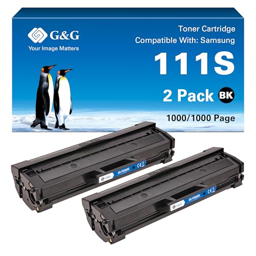 G&G Cartouche de toner compatible avec Samsung Xpress M2070W MLT-D111S pour M2070 M2026W M2020 MLT-D111L (2 noires)