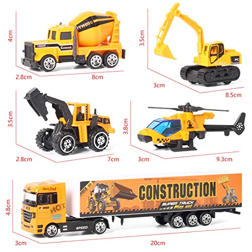 image for Coolplay 11 in 1 Construction Cars and Trucks Toy for Boys Yellow Truc