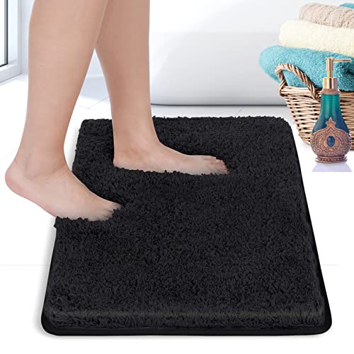 Tapis de Bain,Tapis de Bain antiderapant,Tapis Salle de Bain Noir,Tapis de Bain Absorbant,Convient aux baignoires, Cuisines et salles de Bains, Lavable en Machine, Facile à Nettoyer (40 x 60 cm)