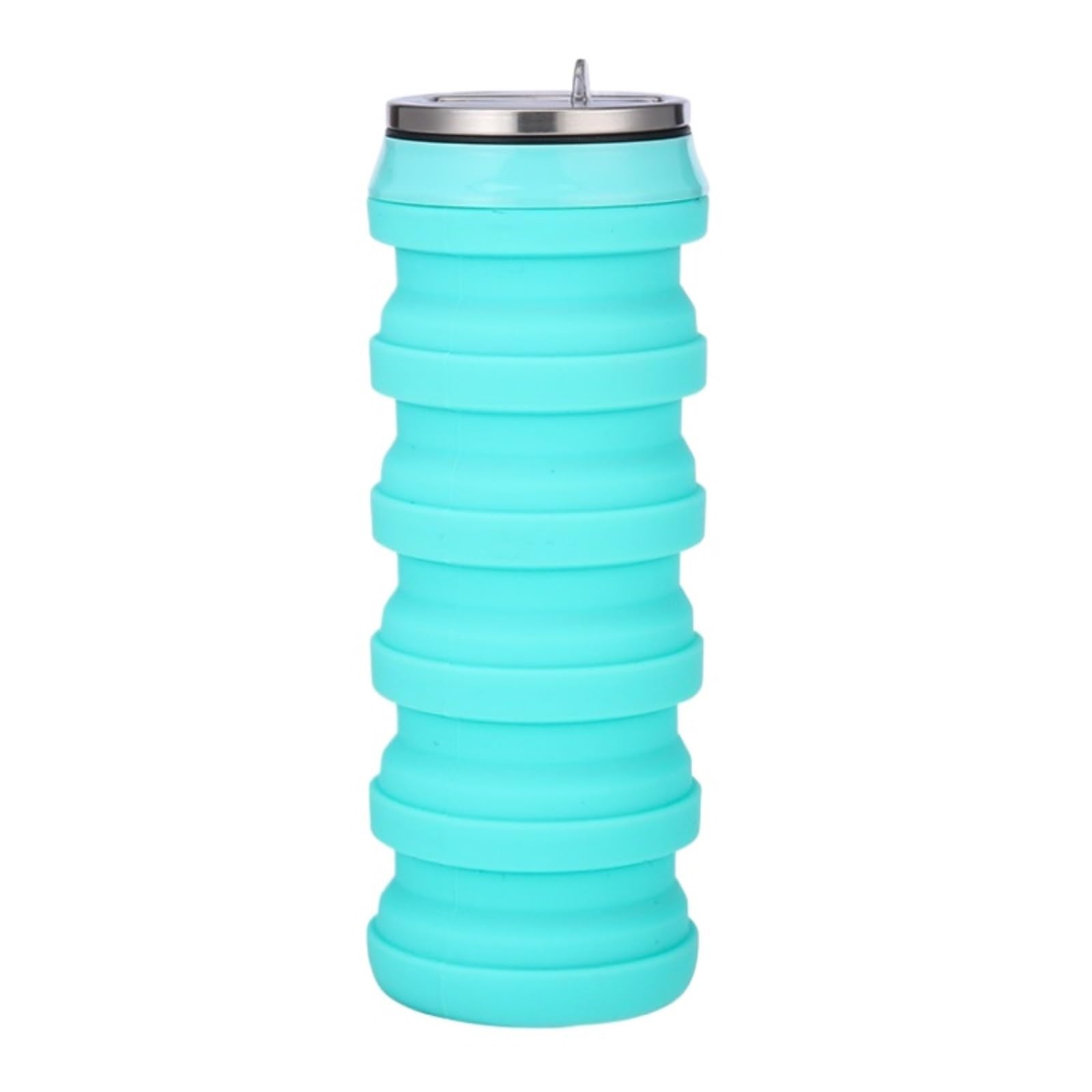 Bottiglia Acqua Bottiglia D'acqua Telescopica Creativa A Forma Di Lattina Con Tazza D'acqua In Silicone Pieghevole For Esterni Borraccia Palestra(Blue)