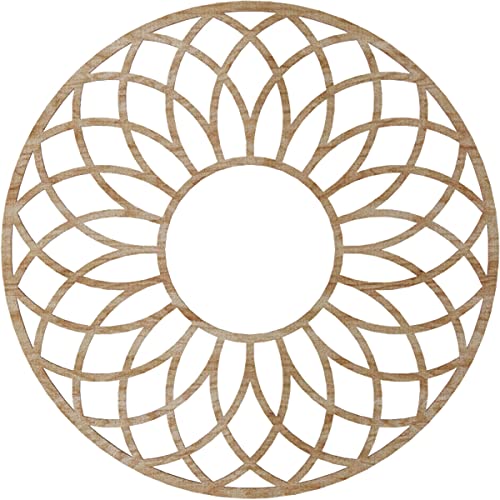 Image of Ekena Millwork 28 inchOD x 9 5 /8 inchID x 3 /8 inchT Cannes Wood Fretwork Pierced Ceiling Medallion, Red Oak