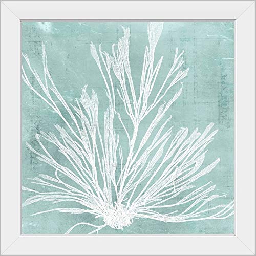 Seaweed on Aqua IX White Framed Art Print, Artwork