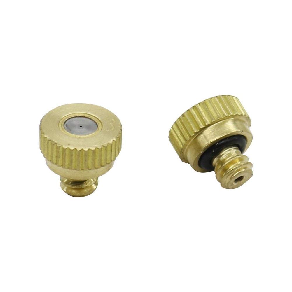 Gartenarbeit liefert Sprinkler 100 Stück 0,2 mm-0,5 mm Messing Zerstäubungsdüse mit 4mm Außengewinde Garten Bewässerung Sprinkler Niederdruck Fogger Nozzle (Color : 0.5mm)