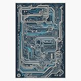Elegant Circuitry: Sophisticated Pattern of a Circuit Board Bumper Sticker Window Water Bottle Decal 5'