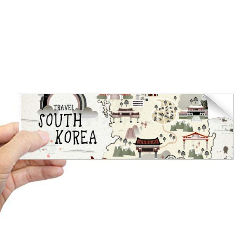 Sticker de fenêtre carte de Corée du Sud autocollant rectangulaire DIYthinker pour vitres