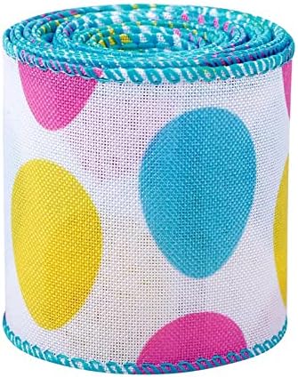 Cinta de arpillera con cable, cinta de conejo de huevo de Pascua, cinta para manualidades para el día de Pascua, envoltura de regalos, decoración