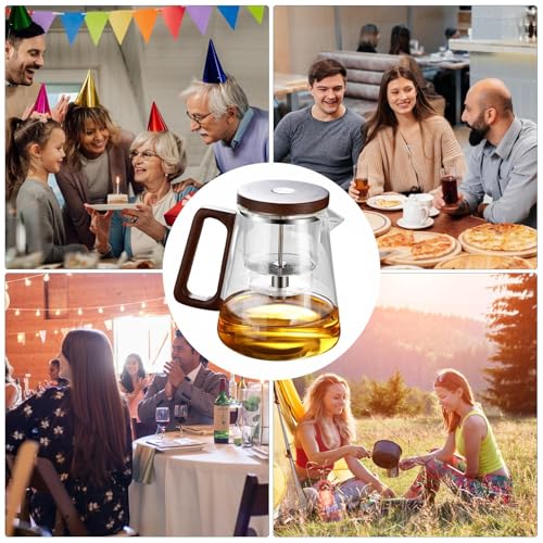 Théière en verre avec infuseur 800ml - Pichet résistant pour eau bouillante