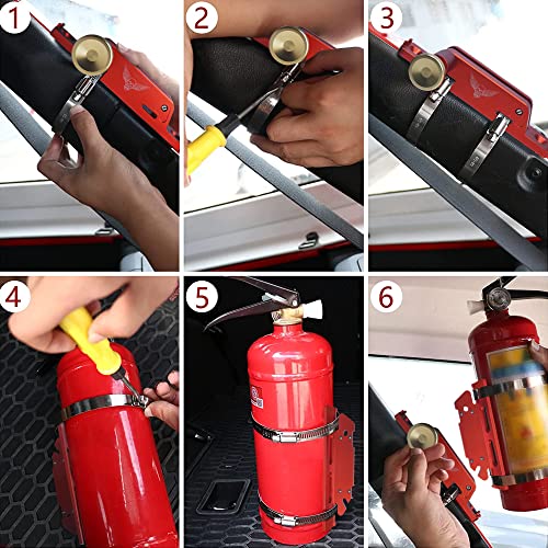Roll Bar Fire Extinguisher Mount, Beiguoo Quick Release Bottle Holder Bracket Compatible with Jeep Wrangler UTV Polaris RZR Ranger Can-Am Maverick ATV