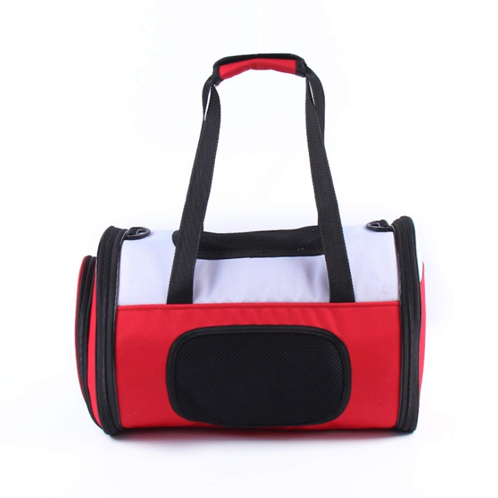 Sac de transport rouge pour chiot de 46x23x35cm avec maille respirante