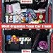 JOJOY LUX Car Trunk Organizer with Multi Compartments - Automotive Collapsible Cargo Containers with 11 Pockets & Reinforced Handles, Vehicle Grocery Organizer Bin Caddy Bag for SUV Van Truck