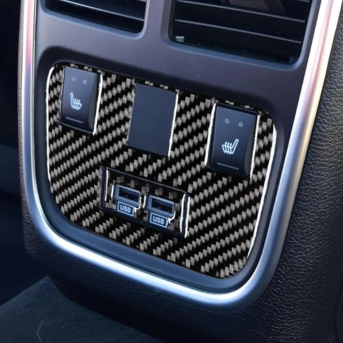 Cache panneau USB Dodge Charger autocollant de console haut de gamme finition carbone - 4