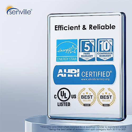 Senville AURA Series Mini Split Air Conditioner Inverter Heat Pump, 24000 BTU, Works with Alexa, Energy Star, White - Thumbnail 3