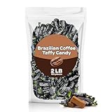 Brazilian Coffee Flavored Taffy Candy - 2 Pound Bulk Pack (About 165 Count) - Individually Wrapped