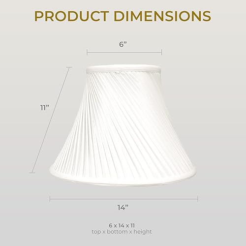 Miniatura 6 de Royal Designs - Pantalla básica plisada trenzada, blanca, 6 x 14 x 11 pulgadas (BS-717-14WH)