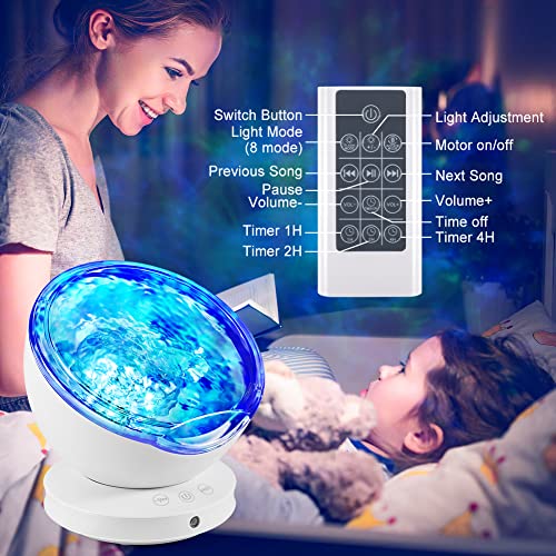 Joycabin Galaxy Projector, Ocean Wave Projector Night Light With Remote Control,8 Lighting Modes Music Speaker Timer Night Light Projector For Kids Adults Bedroom Living Room Decoration #TOP4