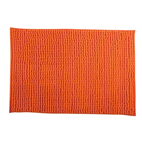 MSV Chenille Bath Mat, Orange, 40 x 60 cm