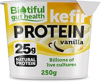 Biotiful Gut Health Kefir Protein Vanilla Yoghurt, Immunity Support, 25g Protein, Source of Calcium and Vitamin B12, 250g