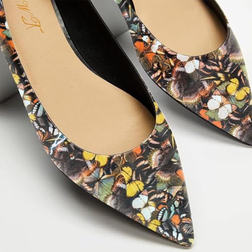 FOWT Women Comfortable Slip On Pointed Toe Flat Heel Pumps Flats Daily Office Party Dress Unisex Shoes US Size 4-163