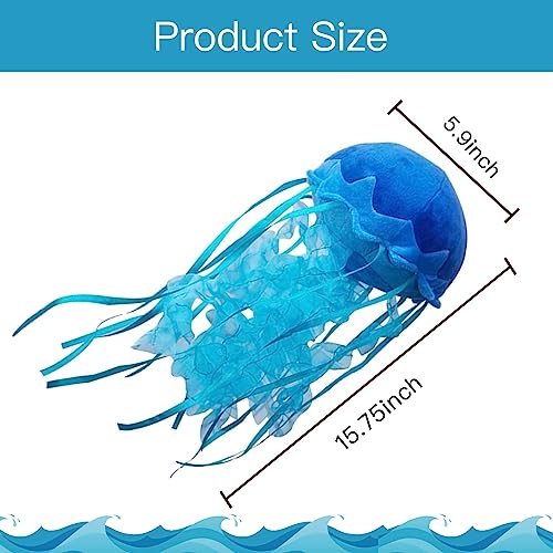 lilizzhoumax Quallen plüschtier 15cm/6”, Simuliertes Tier Quallen Plüschtier, Kawaii Hängendes Plüschtier Quallen, Realistische Quallen Plüsch Spielzeug für Wilde Tiere, Geschenk für Kinder