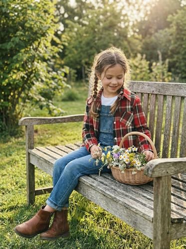 Image of SELINK Girls Long Sleeve Flannel Buffalo Plaid Button Down Shirt
