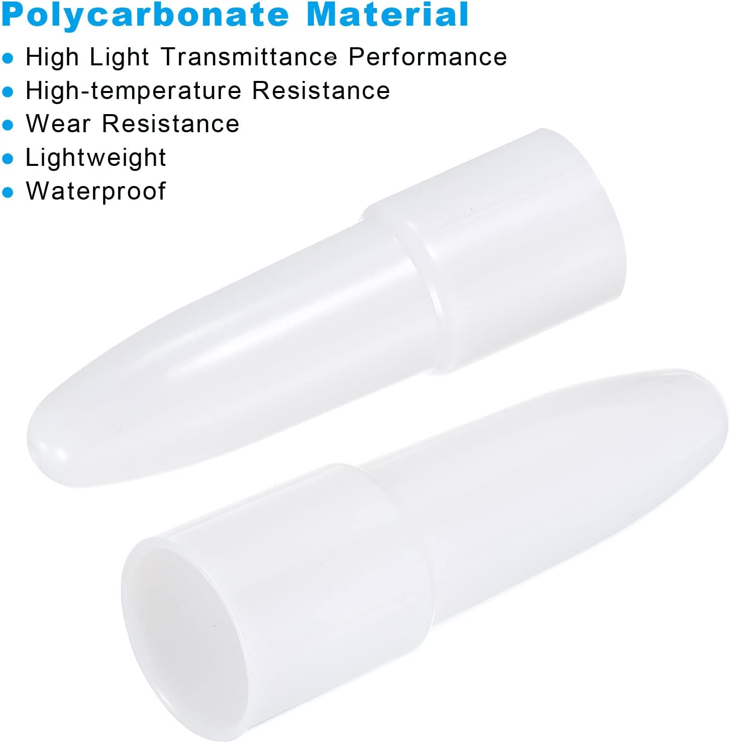 PATIKIL Flashlight Diffuser Caps, 2 Pcs PC Plastic Wear-Resistant Flashlight Signal Wand for Most LED Flashlights, White