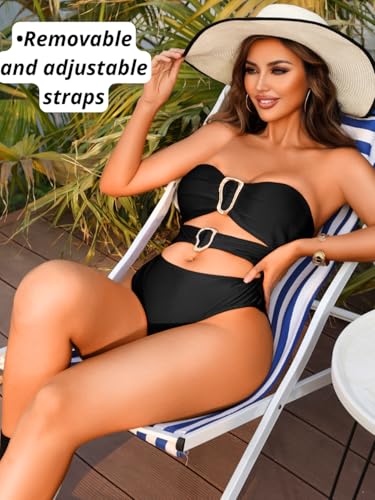 Cheeky Gold Ring Monokini, High-Cut Pool Party One Piece Swimsuit, Sexy Vacation Outfits for Women4