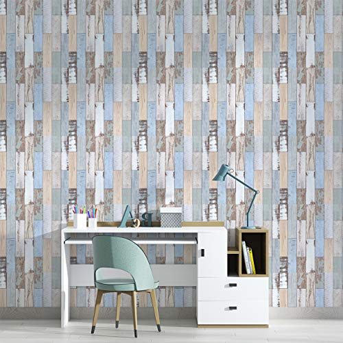 Image of DWELLSINDIA Distressed Wood Self Adhesive Wallpaper Waterproof, Scratch Resistant, Laminated 41cm x 244cm