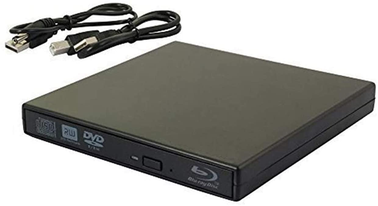 HRX- External Blu Ray Drive USB 2.0 Ultra-Slim CD/DVD-ROM CD/DVD-RW Burner Player Rewriter for All Laptop/Notebook/Desktop with Windows 7/8/10/XP MAC OS(Black)