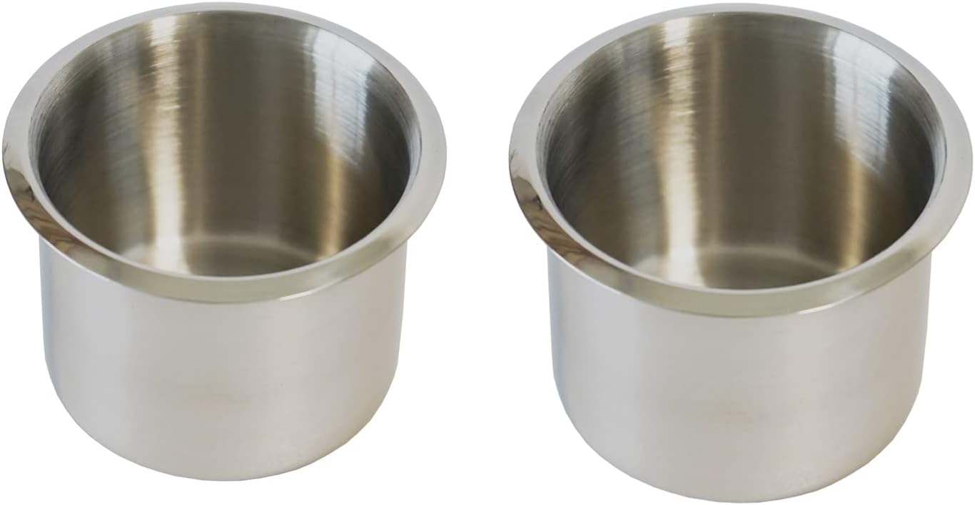 SEETOOOGAMES 2.75 inches Small Stainless Steel Drop-in Cup Holder 2 Pieces