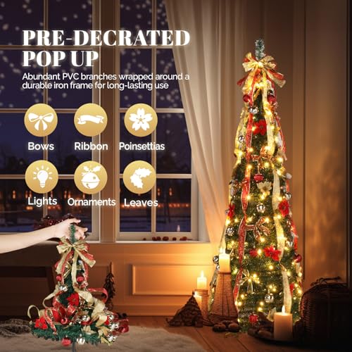 Vingli LTLED-D30V6W0.2A 6Ft Pre Lit Pop Up Christmas Tree thumb #4